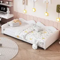 STILVORA Kinderbett 90×200 Schlafsofa mit Rückenarmlehne,Tagesbett als Gästebett,Multifunktionales Jugendbett mit Armlehnen,ohne Matratze,weiß