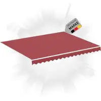 DELUKE Markisenbespannung Markisenstoff Wasserabweisend Reißfest | Rot, für 400x350cm Rahmen | Markise mit Volant Markisen Ersatzstoff Markisentuch Sonnenschutz Markisenzubehör