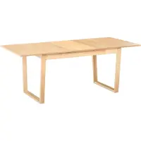 Beliani Esstisch Holzoptik Helle Esche MDF-Tischplatte mit Holzkufen Ausziehbar 160/200 x 95 cm für 8 Personen Rechteckig Modernes Design Ausziehtisch
