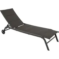 Degamo Gartenliege Rollenliege Sonnenliege RIVA, Stahl + Kunstgewebe mit Polsterung, grau