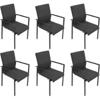 Degamo Gartensessel ALMADA Alu + Gewebe schnelltrocknend grau, 6 STÜCK