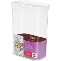 EMSA Optima, Box, Rechteckig, 2,2 l, Transparent, Weiß, Styrol-Methylmethacrylat (MS), Thermoplastisches Elastomer (TPE), 160 mm