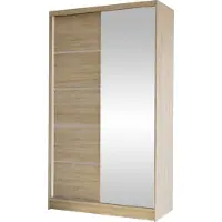 Mirjan 24 Schiebetürenschrank Diego III, Kleiderschrank, Stilvoll Schlafzimmer Garderobenschrank (Farbe: Sonoma Eiche)
