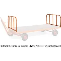 ROLLCART 2 Stahlrohrwände, steckbar 750mm hoch für Industrieanhänger 3000x1500mm als Zubehör