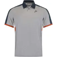 Head Tennis-Padel Polo Tech (atmungsaktiv, schnell trocknend) hellgrau/orange Herren