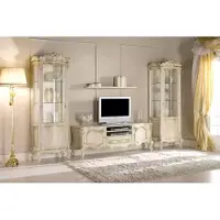 Xl Moebel Gmbh Wohnzimmer Wohnwand Set Gruppe Lowboard Vitrine 4tlg. Holz Möbel Regal