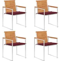 vidaXL Möbel Gartenstühle 4 Stk. mit Kissen Massivholz Akazie - Gartenstühle 3078479