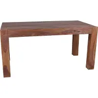 MiaMöbel Esstisch Mumba 200x100 cm Modern Massivholz Teak Braun