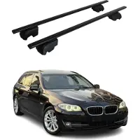 Omtec Dachträger Grundtäger für BMW 5er F11 Touring 2009-2017 75kg Metall Schwarz 2x
