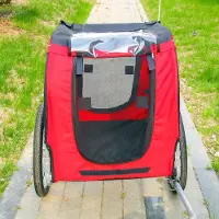 Markenlos Hunde-Fahrradanhänger mit Sicherheitsvorrichtungen, Fliegengitter und Regenhaube