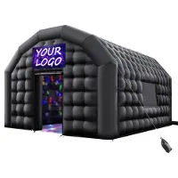 Vevor Aufblasbares Partyzelt 5x4x3,8 m, Würfelzelt für Disco Nachtclub, Pavillon Hochzeitszelt mit 680W Gebläse, Sandsack, 2 Fenster für Veranstaltungen, Geburtstag, Hochzeit, Schwarz