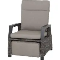 Siena Garden Relax Loungesessel CORIDO, Aluminium Anthrazit / Gardino-Geflecht Charcoal Grey / Kissen 100 % Polypropylen Taupe meliert