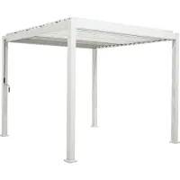 Mirador Classic Vordach - 300 x 400 cm - Weiß - Aluminium / Freistehend / Luxus-Vordach - Gartenpavillon / Carport / Veranda / Pergola