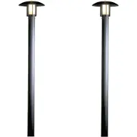 Konstsmide 2er-Set Außenstehleuchte, Gartenlaterne Alu schwarz, Glas opal, E27,