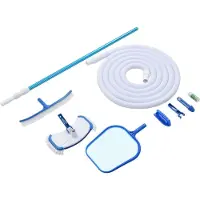 Syfax 9-teiliges Pool-Wartungsset für oberirdische Pools (außer Stahlwandbecken) mit 38mm Schlauch (7,5m) und 1,2-3,6m Teleskopstange