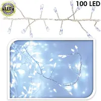 Gravidus 100 LED Cluster Lichterkette Draht Silber Weiß