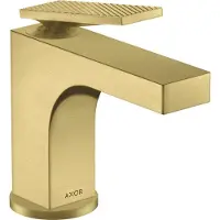 Hansgrohe Einhebel-Waschtischmischer AXOR CITTERIO 90 m ZAG HGri Rautenschliff brushed brass Hebelgriff, Rautenschliff brushed brass