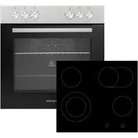 Respekta Backofen Herdset Einbau Kochfeld Glaskeramik rahmenlos 72 L HS2201-26