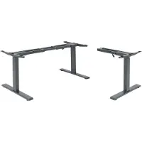 Mendler Gestell MCW-D40, variables Tischgestell für Eck-Schreibtisch, elektrisch höhenverstellbar Memory 45kg anthrazit-grau