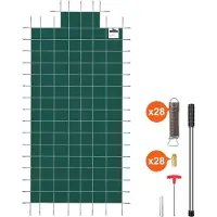 StarTech.com Rechteckige Sicherheits-Poolabdeckung - Winter Outdoorschutz 16 x 32 Fuß - Grün Stufenabschnitt 4 x 8 Fuß