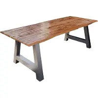 Sam Esstisch Baumkante Massiv Mango naturfarben 220 x 100 silber A-Gestell DORA