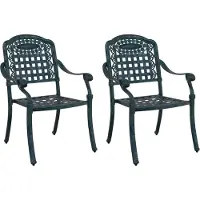 vidaXL Möbel Gartenstühle 2er Set Grünes Gusseisen - Gartenstühle 42002373