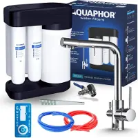 ARI Wasserfilter Set Morion mit 3-Wege Küchenarmatur Venom 1, Umkehrosmose, Chrom, Wasserfilter-Anschluss