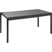 Beliani Gartentisch schwarz Kunststoffgestell 154 x 84 cm 4-6 Sitzer wetterfest für Garten Terrasse Außenbereich Outdoor