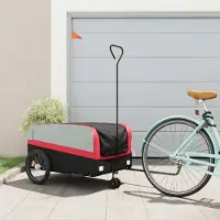 Prolenta Maison Exclusive - Fahrradanhänger Schwarz und Rot 45 kg Eisen