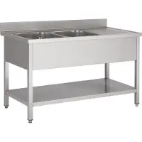 Chefgastro 700 Spültisch Grundboden 2 Rechts 1600 BxTxH 1600x700x850mm
