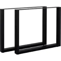 CLP 2er Set Tischbeine Ilkan für DIY-Esstisch Metall pulverbeschichtet bis 400 kg | Farbe schwarz Größe 90 cm