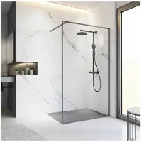 Schulte Walk In Trend 2.0 ExpressPlus 100 x 200 cm Profil schwarz matt Klarglas schmutzabweisende Glasbeschichtung