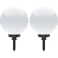 Selltec Kugellampe KIRA SET 2 SET Außenleuchte, IP44 Kugellampe opal Garten, Outdoor, Terrasse