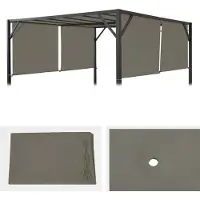Mendler Ersatzbezug für Dach Pergola Pavillon Beja 3x3m taupe