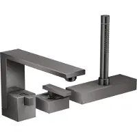 Hansgrohe Fertigmontageset AXOR EDGE f 3-Loch-Wannenrandmischer pol. bl chr D polished black chrom Diamantschliff