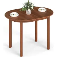 Costway Esstisch, Esszimmertisch aus Holz für 2-4 Personen, Küchentisch mit 4 Gummibaumholzbeinen, Holztisch, Walnuss