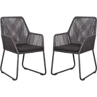 DeVries 2er Set Diningsessel Adora - PE twisted light coal