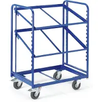 ROLLCART Eurokastenwagen mit 2 offenen neigbaren Ladeflächen 410x620mm
