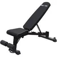 Gorilla Sports Hantelbank - Verstellbar, bis 400kg, Transportrollen und Griff - Trainingsbank, Schrägbank, Flachbank, Bankdrücken, Home Gym Equipment