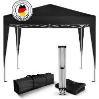 Kronenburg Faltpavillon 2x2m - Wasserfest, UV-Schutz 50+, 0 Seitenteile, schwarz