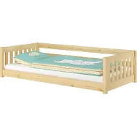 Erst-Holz Niedriges Kinderbett Bodenbett 90x200 Kiefer massiv Zubehör wählbar V-60.28-09ohne Zubehör