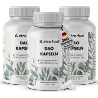 XTRA FUEL DAO vegane DiAminOxidase - 360 Kapseln für bis zu 300.000 HDU pro Tag 127 g