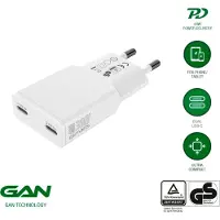 4smarts Netzladegerät PDPlug Slim Dual 30W GaN 2C, weiß