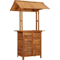Syfax Outdoor-Bartisch mit Dach 113x106x217 cm Akazie Massivholz