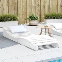 vidaXL Möbel Sonnenliege Weiß 205x60x31,5 cm Massivholz Kiefer - Gartenliegen &12940