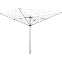 Proregal Wäschespinne Vento | 4 Tragarmen | Aluminium | Hx 190x265cm | Witterungs- und UV-beständige Kunststoff | Frei drehbar | Inkl. Bodenhülse mit Deckel
