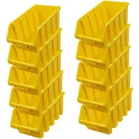 Proregal SuperSparSet 10x Sichtlagerbox 4 | HxBxT 15,5x20,4x34cm | Polypropylen | Gelb