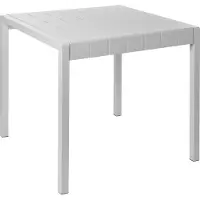 Beliani Gartentisch grau Kunststoffgestell 81 x 84 cm 4-Sitzer wetterfest für Garten Terrasse Außenbereich Outdoor