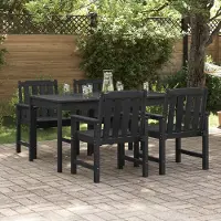 vidaXL Desgin Garten-Essstühle 4 Stück Schwarz 65,5x55,5x88 cm HDPE - Gartenstühle 3335796