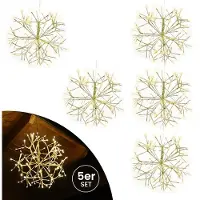 Gartenpirat Weihnachtsdekoration Goldstern 45 cm 5er Ser mit 120 LED warmweiß Timer-Funktion LED-Weihnachtsstern